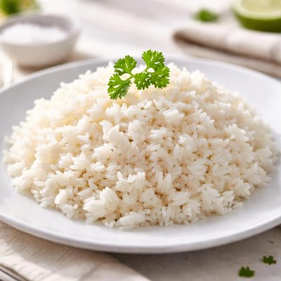Cooked white jasmine rice