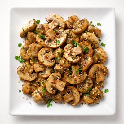 Cooked white mushrooms