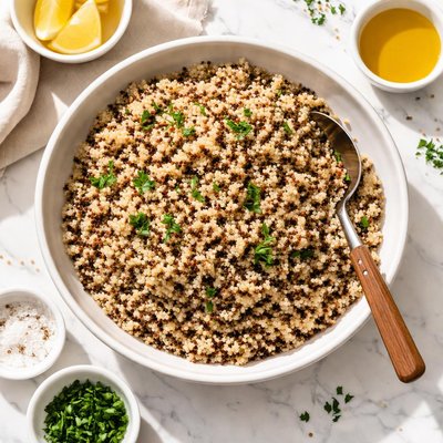 Cooked whole grain quinoa