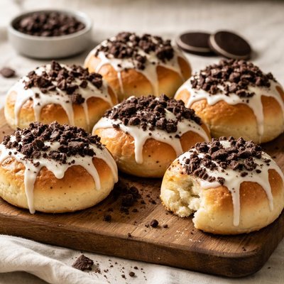 Cookie and cream buns