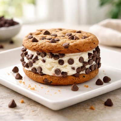 Cookie dough ice cream sandwich