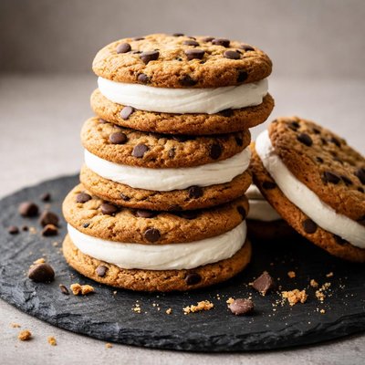 Cookie sandwich with cream filling