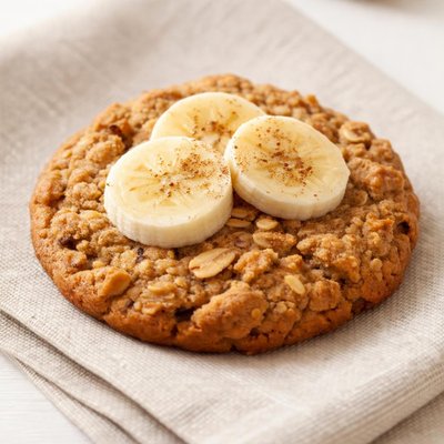Cookie with banana slice