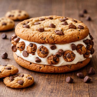 Cookie with cream and mini chocolate cookie
