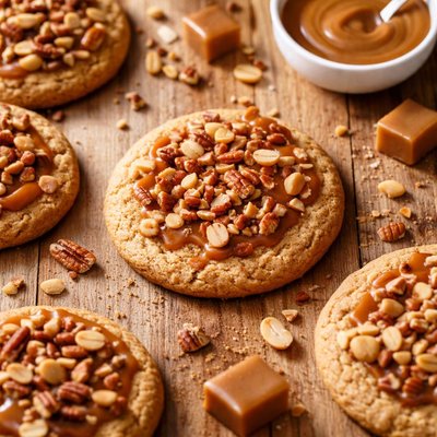 Cookie with nuts and caramel