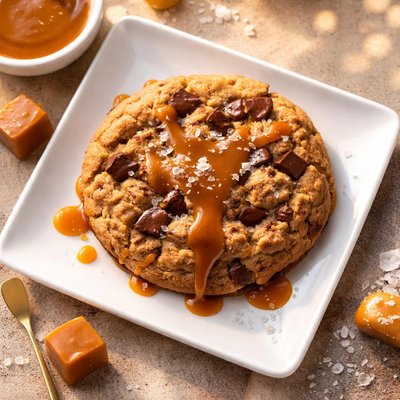 Cookie with salty caramel