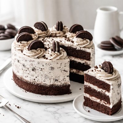 Cookies and cream chocolate cake