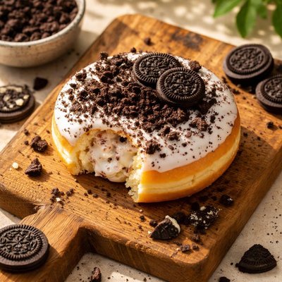 Cookies and cream filled donut