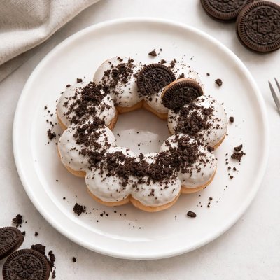 Cookies and cream mochi donut