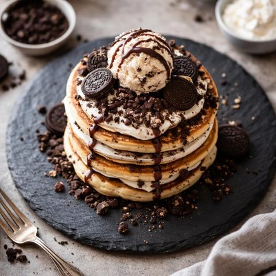 Cookies and cream pancakes