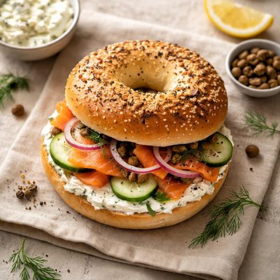 Coop salmon bagel