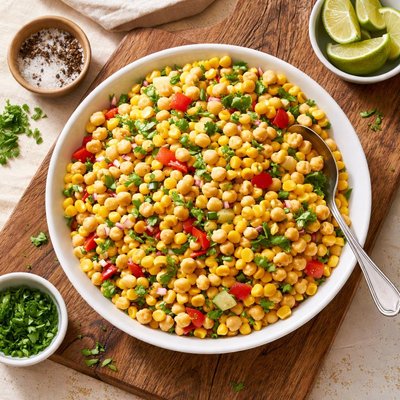 Corn and chickpea salad