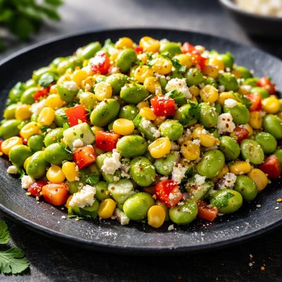 Corn and edamame salad