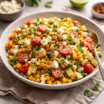 Corn and feta salad