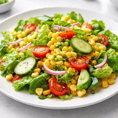 Corn and lettuce salad
