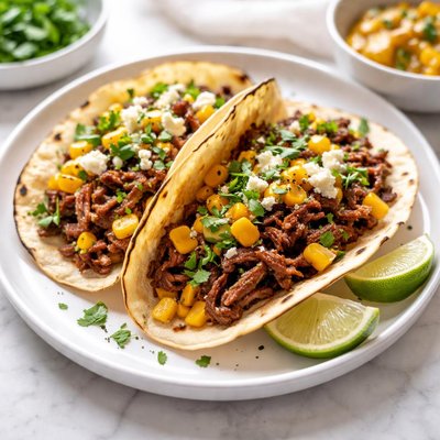 Corn barbacoa taco