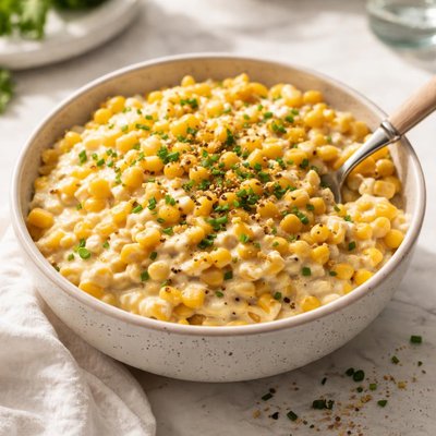 Corn bowl with cream sauce