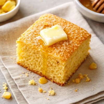Corn bread cake slice