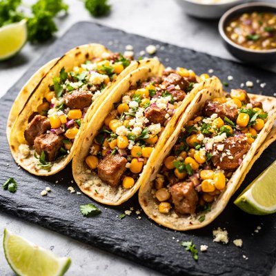 Corn pork taco