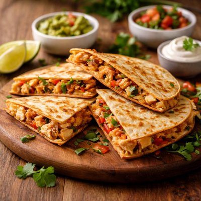 Corn tortilla chicken quesadilla