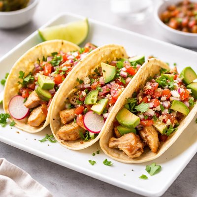 Corn tortilla chicken taco