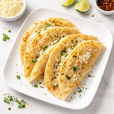 Corn tortillas with parmesan