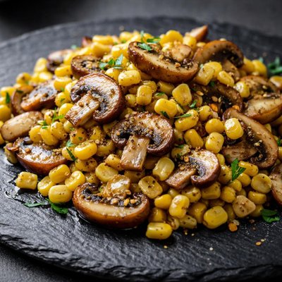 Corn with mushroom