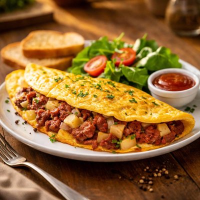 Corned beef omelette