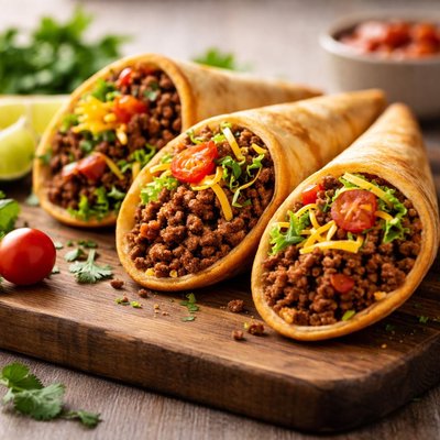 Cornet with ground beef