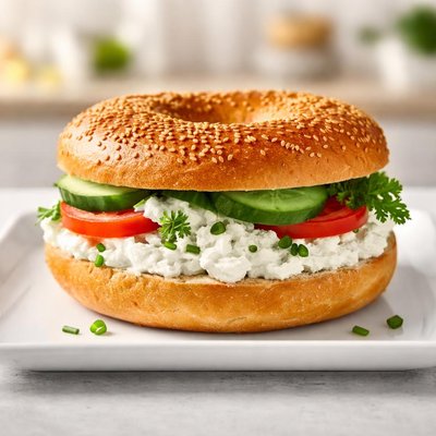 Cottafe cheese bagel