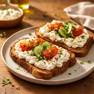 Cottage cheese on toast