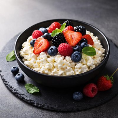 Cottage cheese with berries