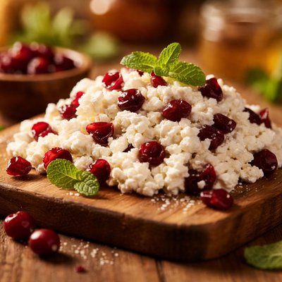 Cottage cheese with cranberries