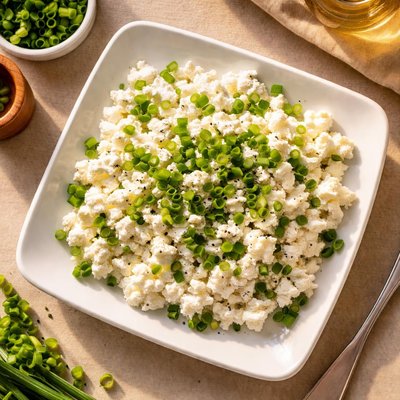 Cottage cheese with green onions