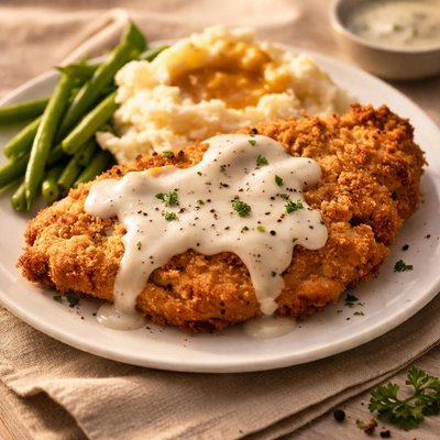Country fried chicken breast cutlet