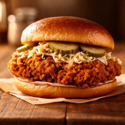 Country fried chicken thigh sandwich