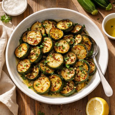 Courgettes cooked in oil
