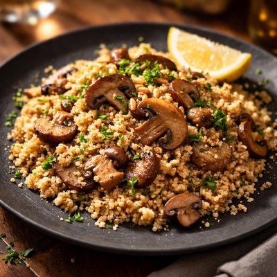 Couscous with mushrooms