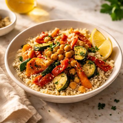 Couscous with vegetables and chickpeas