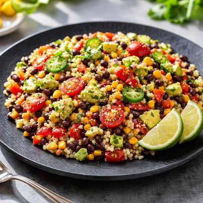 Cowboy caviar couscous salad