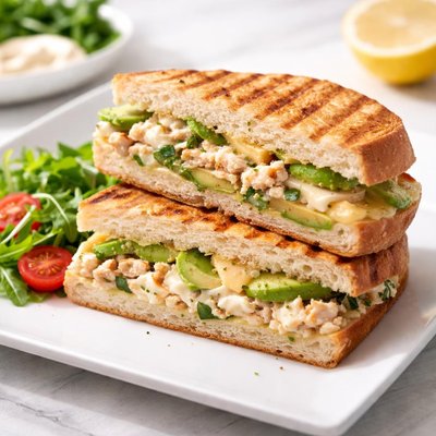 Crab and avocado panini