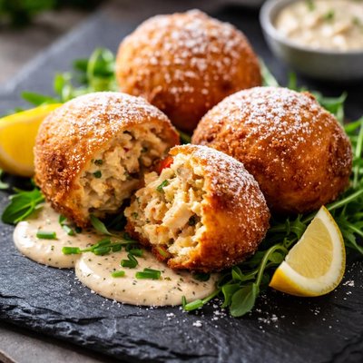 Crab cake beignet