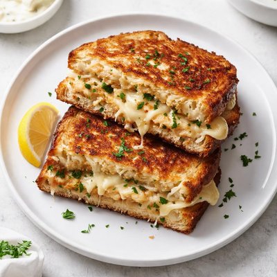 Crab cake grilled cheese
