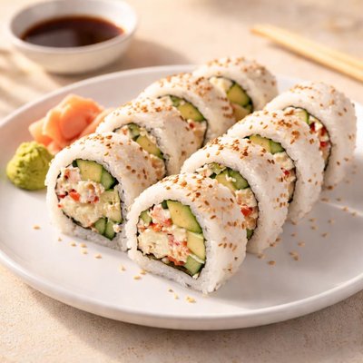 Crab cucumber sushi roll