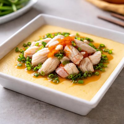 Crab meat steamed egg