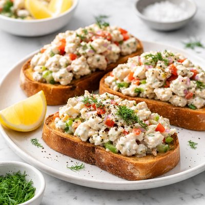 Crab salad on bread