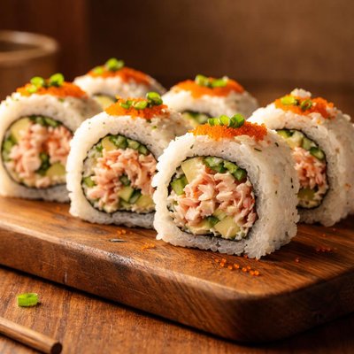 Crab salad sushi roll