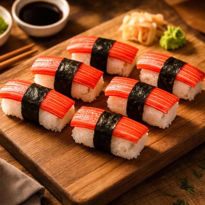 Crab stick nigiri