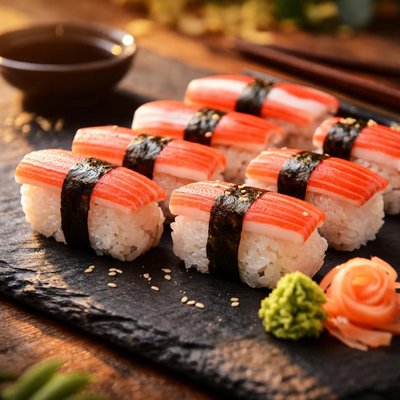 Crab stick sushi