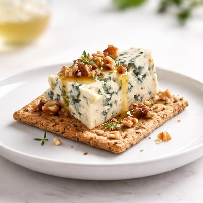Cracker with blue cheese